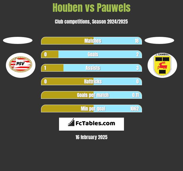 Houben vs Pauwels h2h player stats