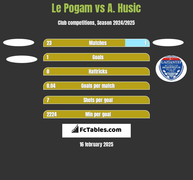 Le Pogam vs A. Husic h2h player stats