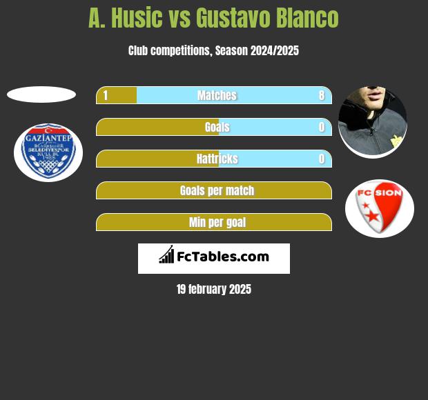 A. Husic vs Gustavo Blanco h2h player stats