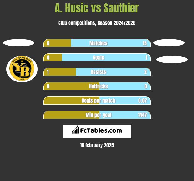 A. Husic vs Sauthier h2h player stats