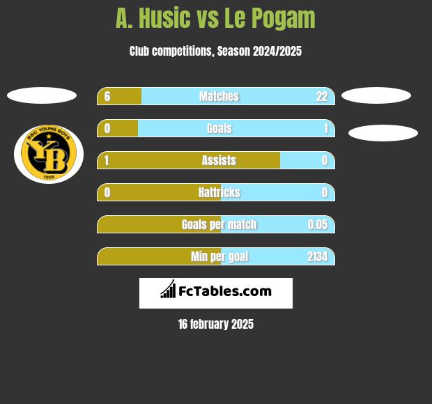 A. Husic vs Le Pogam h2h player stats