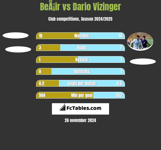 BeÅ¡ir vs Dario Vizinger h2h player stats