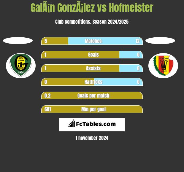 GalÃ¡n GonzÃ¡lez vs Hofmeister h2h player stats