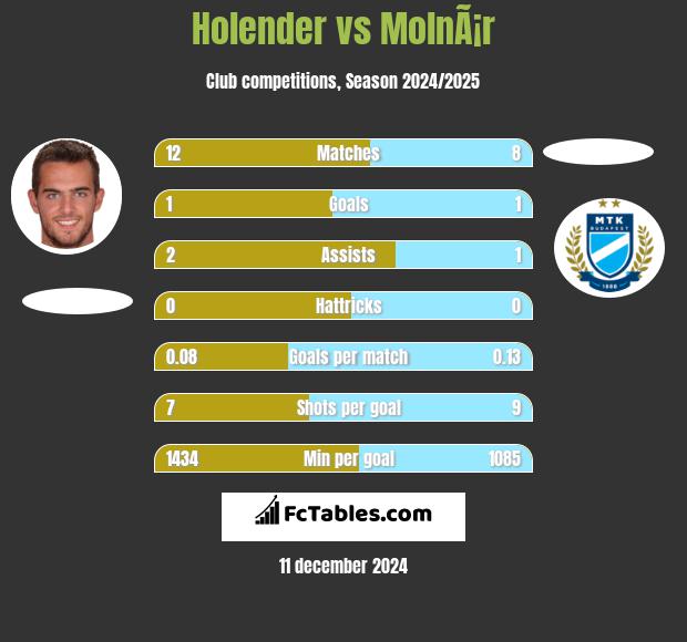 Holender vs MolnÃ¡r h2h player stats