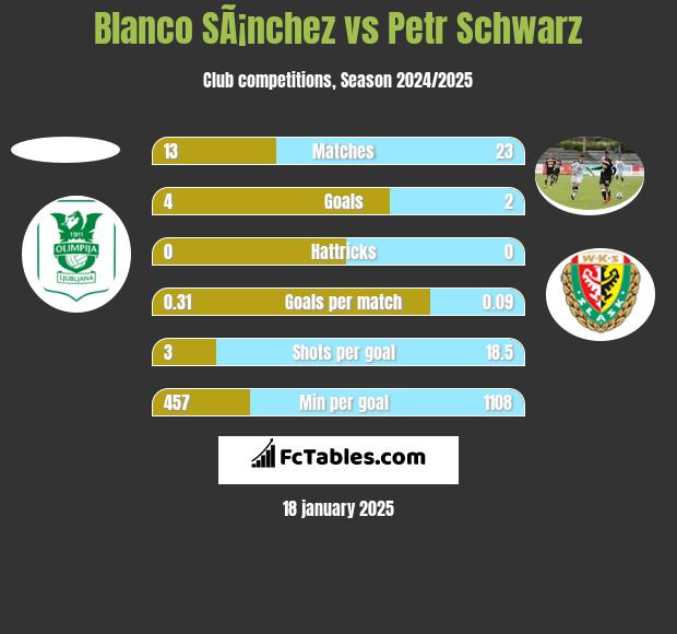 Blanco SÃ¡nchez vs Petr Schwarz h2h player stats