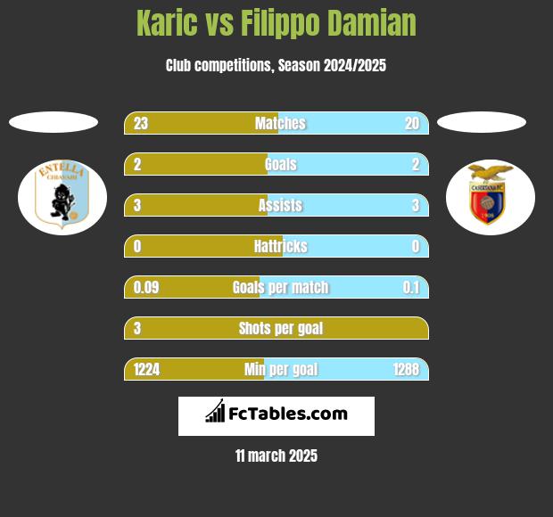 Karic vs Filippo Damian h2h player stats