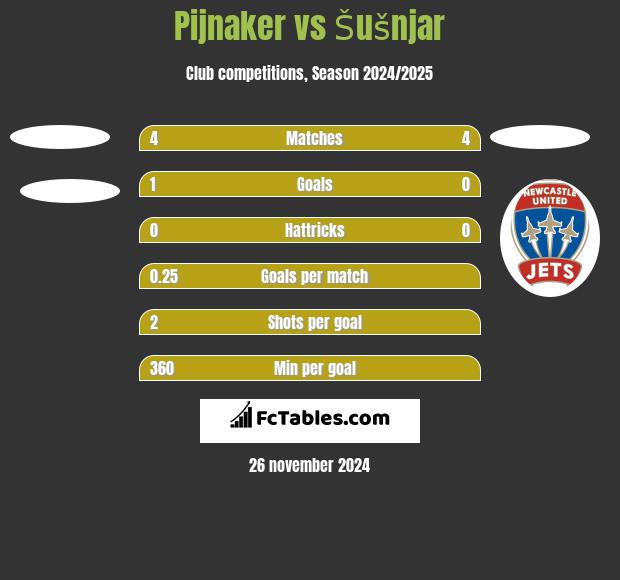 Pijnaker vs Šušnjar h2h player stats