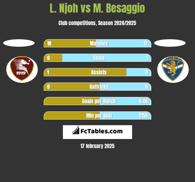 L. Njoh vs M. Besaggio h2h player stats