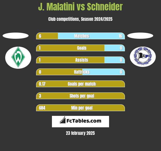 J. Malatini vs Schneider h2h player stats