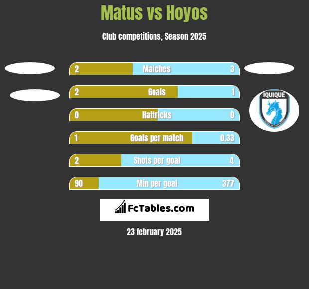 Matus vs Hoyos h2h player stats