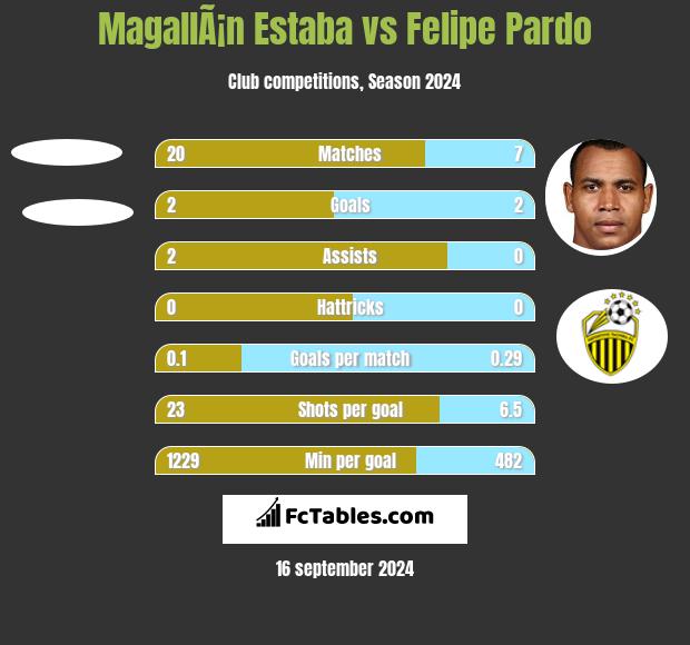 MagallÃ¡n Estaba vs Felipe Pardo h2h player stats