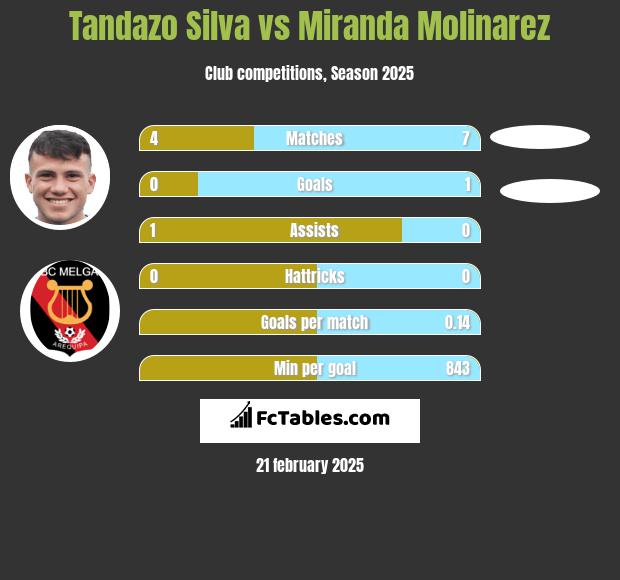 Tandazo Silva vs Miranda Molinarez h2h player stats