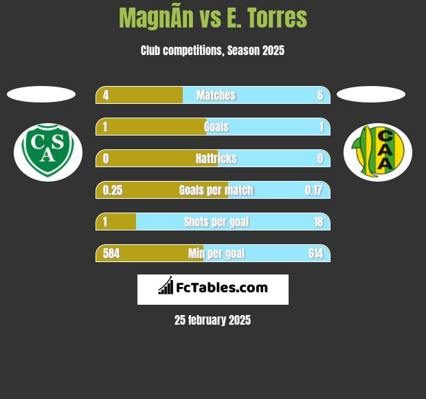 MagnÃ­n vs E. Torres h2h player stats