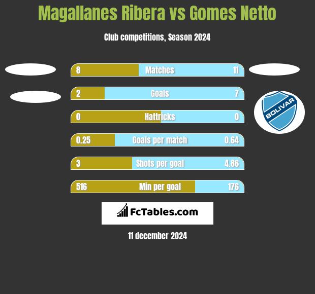 Magallanes Ribera vs Gomes Netto h2h player stats