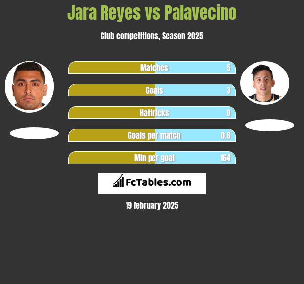 Jara Reyes vs Palavecino h2h player stats