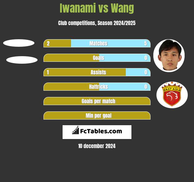 Iwanami vs Wang h2h player stats