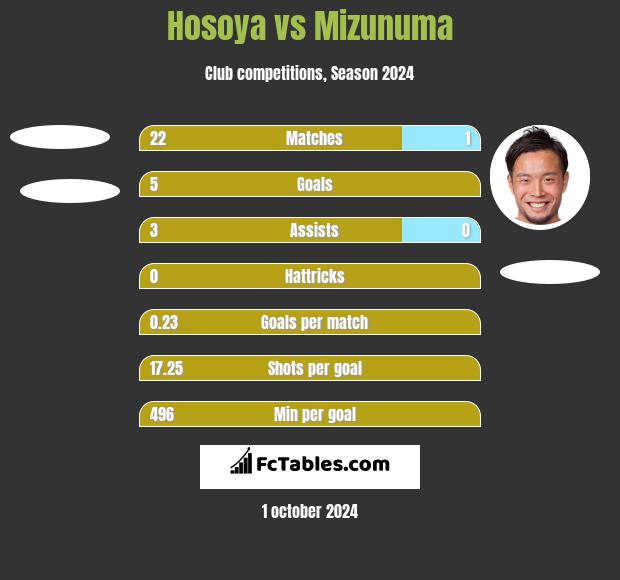 Hosoya vs Mizunuma h2h player stats