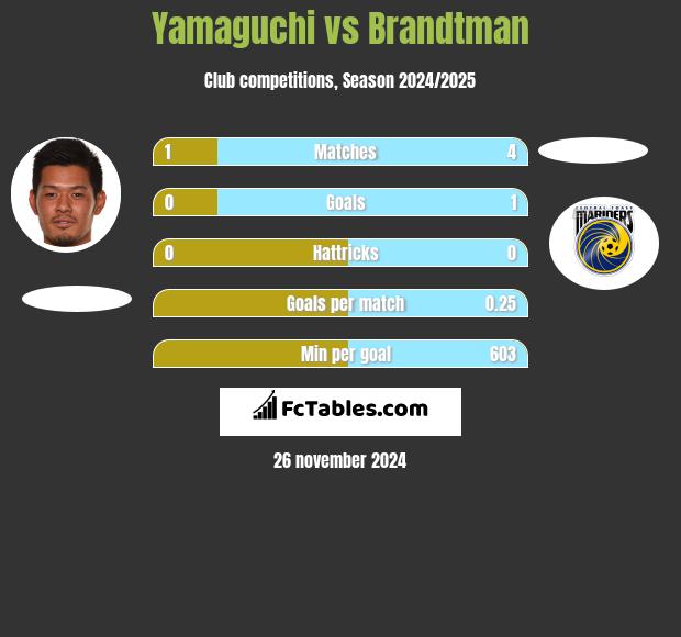 Yamaguchi vs Brandtman h2h player stats