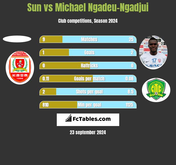 Sun vs Michael Ngadeu-Ngadjui h2h player stats