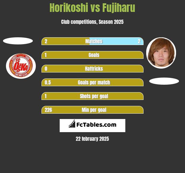 Horikoshi vs Fujiharu h2h player stats