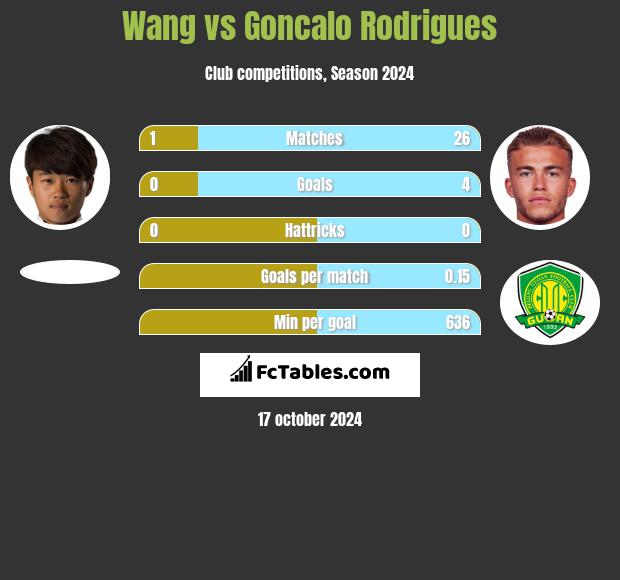 Wang vs Goncalo Rodrigues h2h player stats