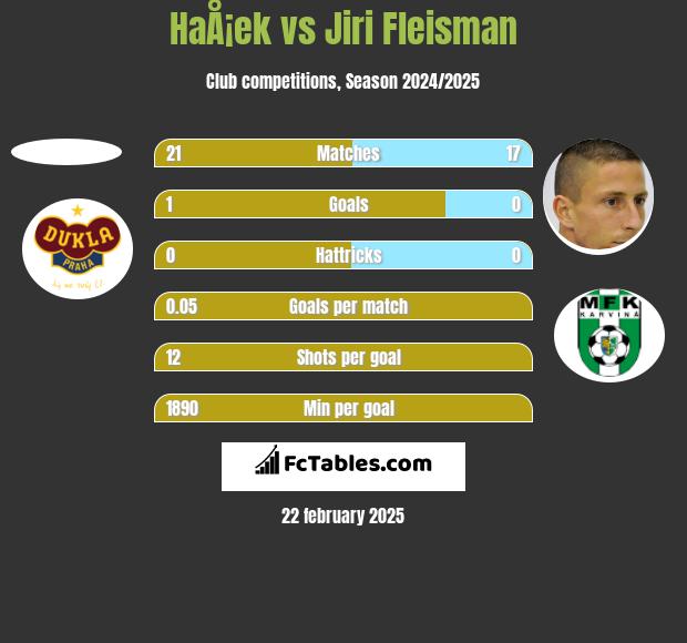 HaÅ¡ek vs Jiri Fleisman h2h player stats