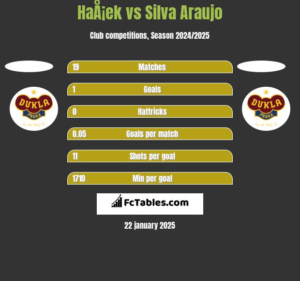 HaÅ¡ek vs Silva Araujo h2h player stats