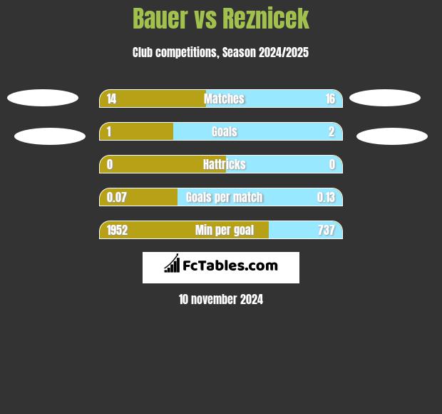 Bauer vs Reznicek h2h player stats