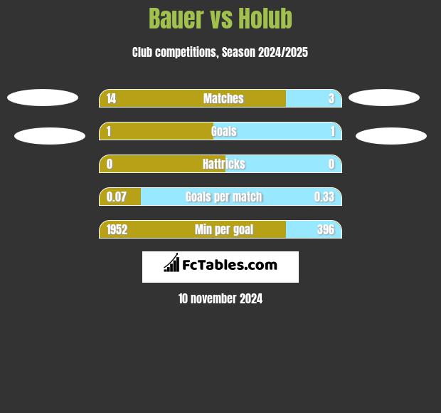 Bauer vs Holub h2h player stats