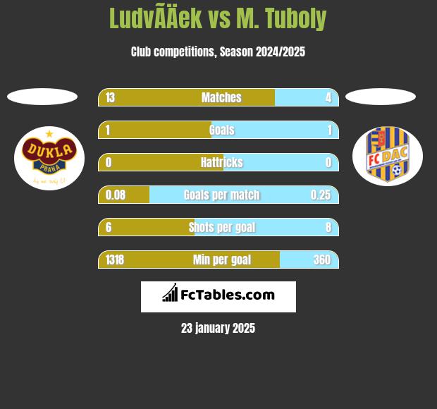 LudvÃ­Äek vs M. Tuboly h2h player stats