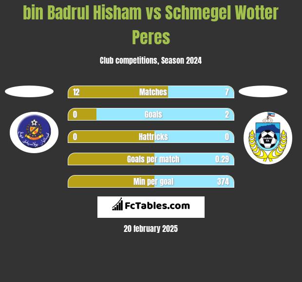 bin Badrul Hisham vs Schmegel Wotter Peres h2h player stats