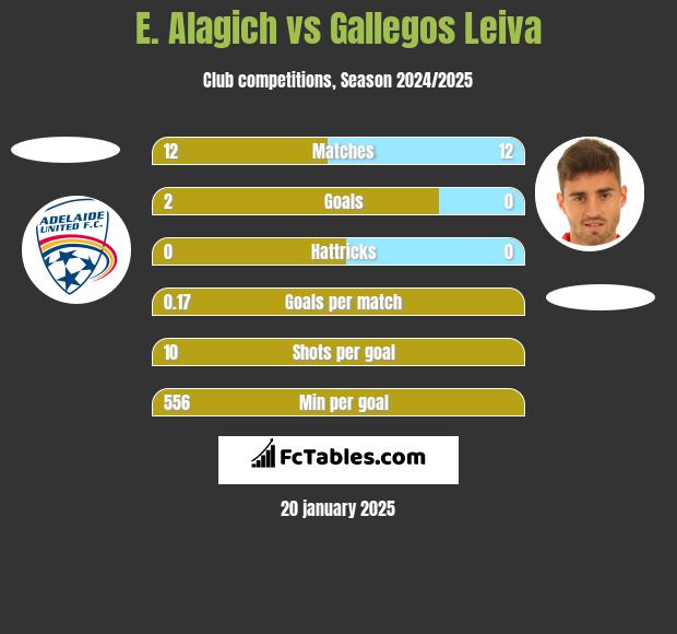 E. Alagich vs Gallegos Leiva h2h player stats