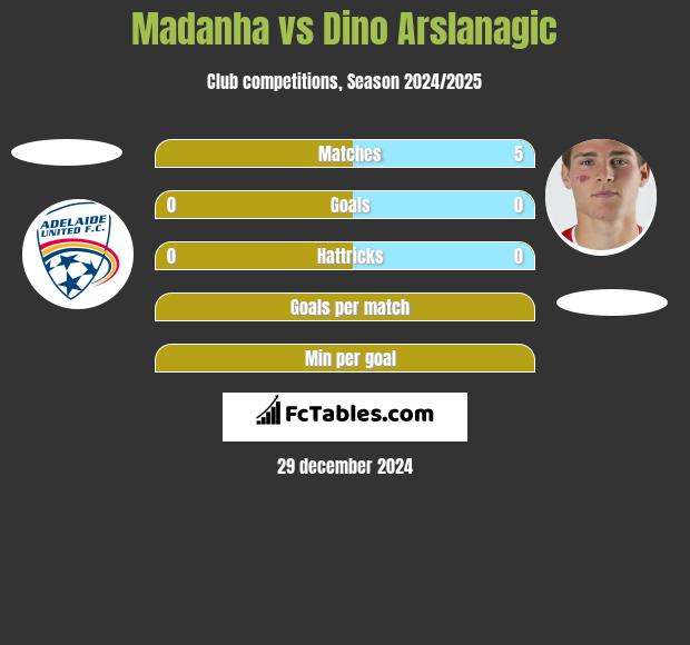 Madanha vs Dino Arslanagic h2h player stats