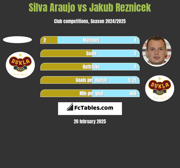 Silva Araujo vs Jakub Reznicek h2h player stats