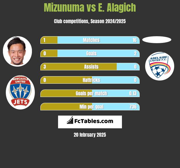 Mizunuma vs E. Alagich h2h player stats