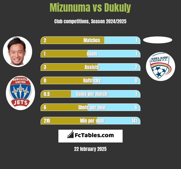 Mizunuma vs Dukuly h2h player stats