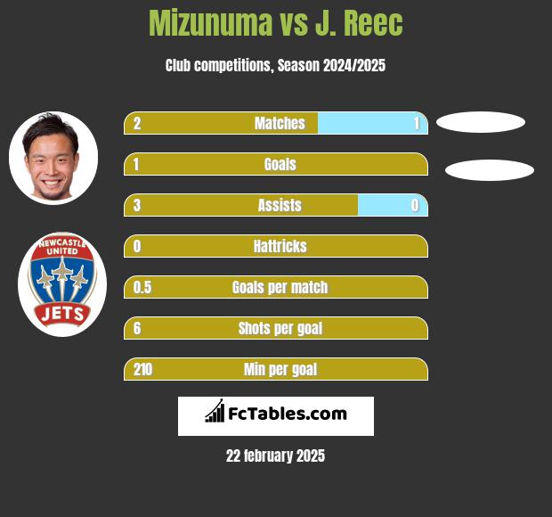 Mizunuma vs J. Reec h2h player stats