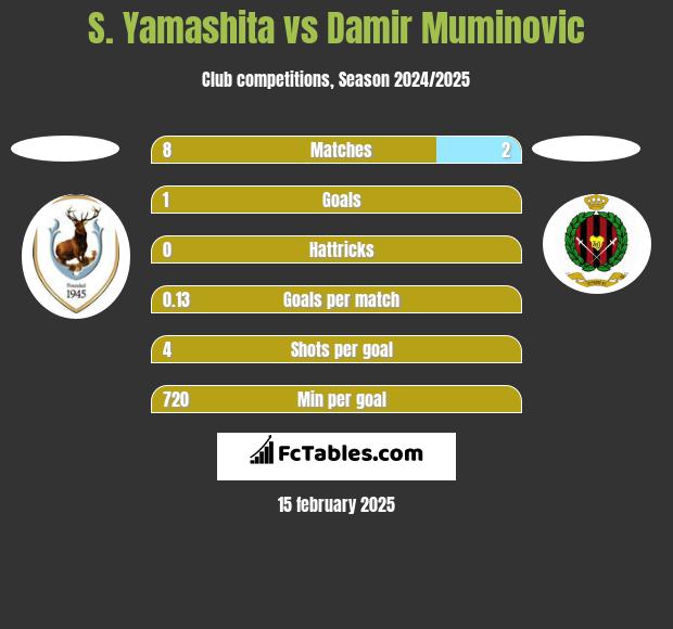 S. Yamashita vs Damir Muminovic h2h player stats