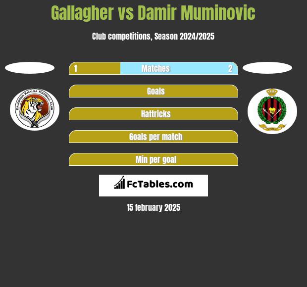 Gallagher vs Damir Muminovic h2h player stats