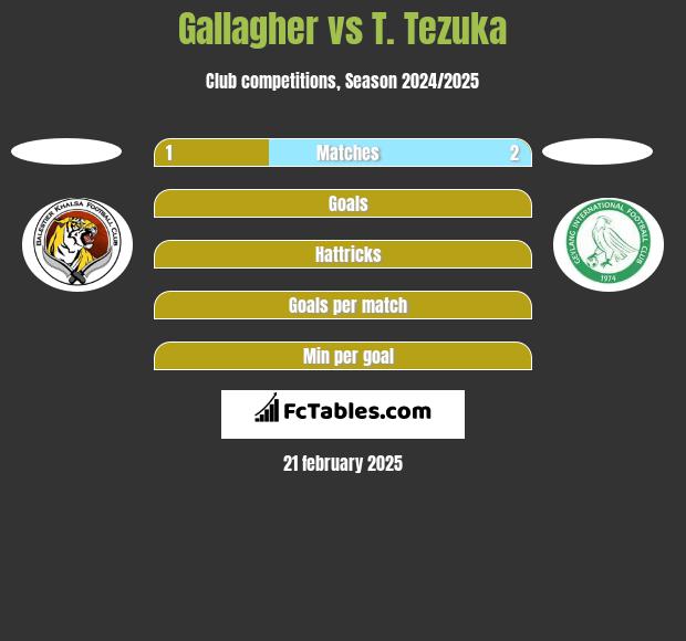 Gallagher vs T. Tezuka h2h player stats