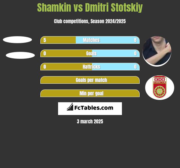 Shamkin vs Dmitri Stotskiy h2h player stats