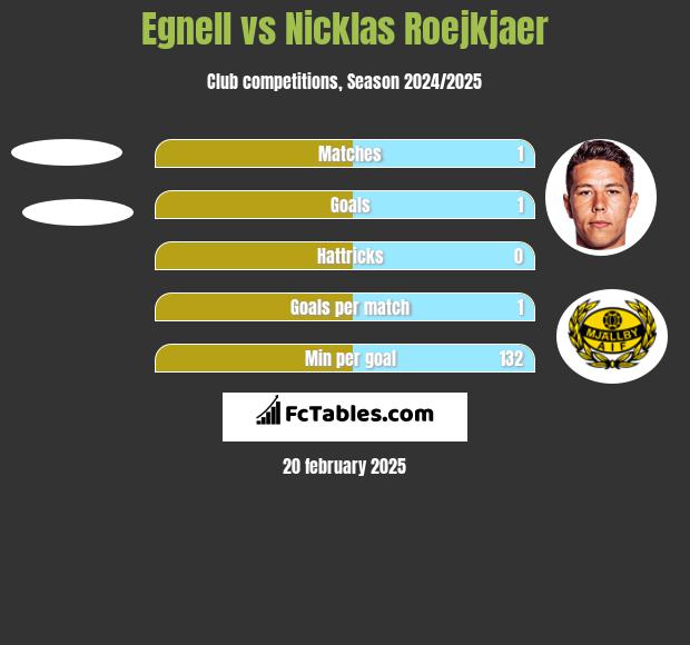 Egnell vs Nicklas Roejkjaer h2h player stats