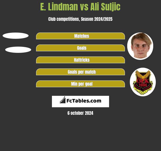 E. Lindman vs Ali Suljic h2h player stats