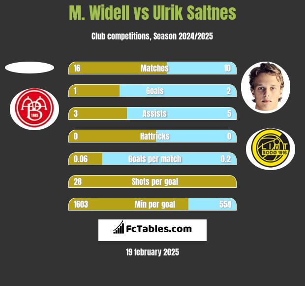 M. Widell vs Ulrik Saltnes h2h player stats