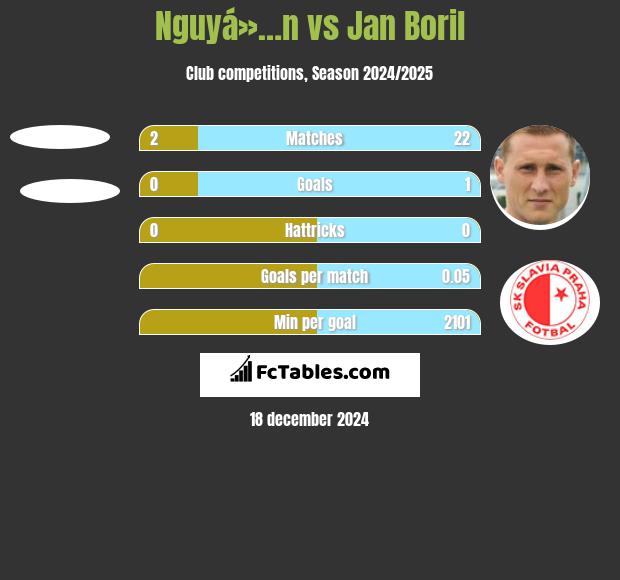 Nguyá»…n vs Jan Boril h2h player stats