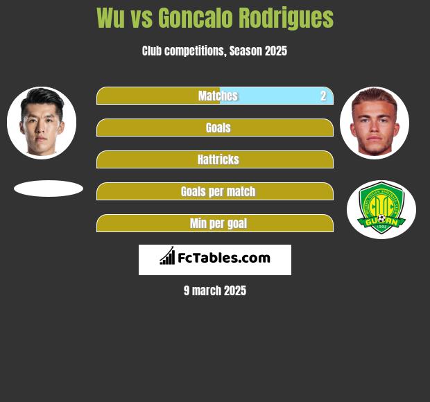 Wu vs Goncalo Rodrigues h2h player stats