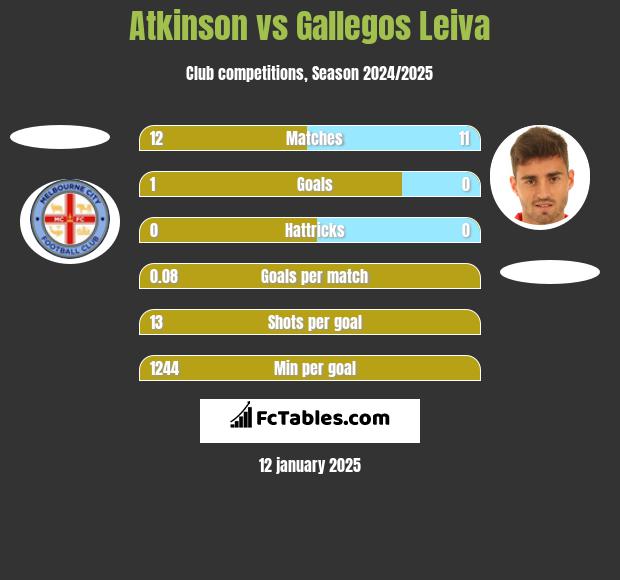 Atkinson vs Gallegos Leiva h2h player stats