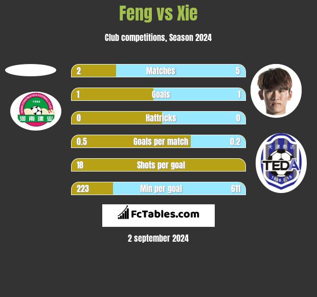 Feng vs Xie h2h player stats