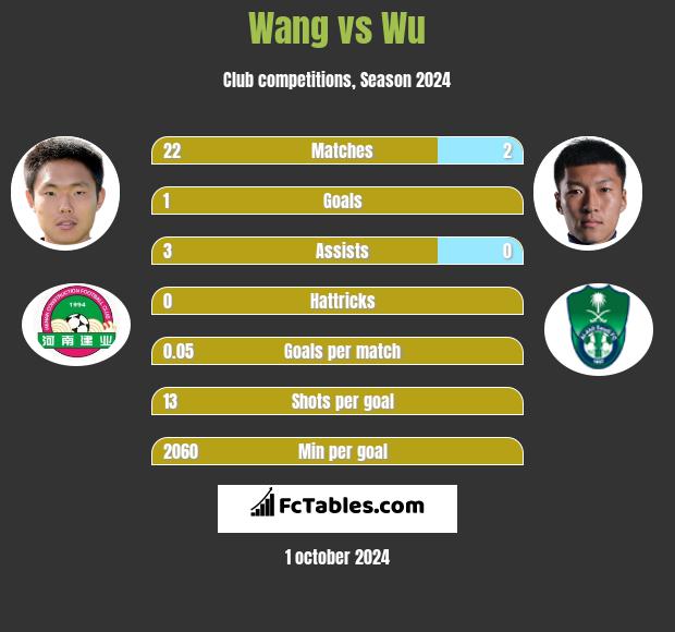 Wang vs Wu h2h player stats