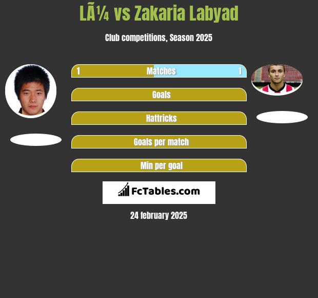 LÃ¼ vs Zakaria Labyad h2h player stats